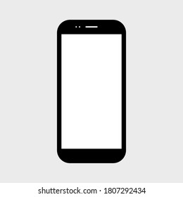 smartphone with blank white screen isolated on grey background. vector illustration