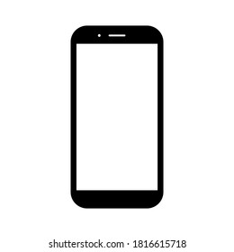 smartphone with blank white screen isolated on white background. vector illustration