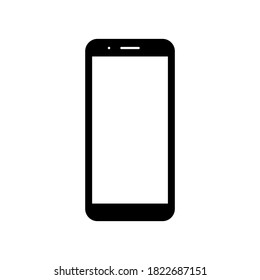 smartphone con pantalla blanca en blanco aislado en fondo azul. ilustración vectorial