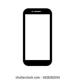 smartphone with blank white screen isolated on white background. vector illustration