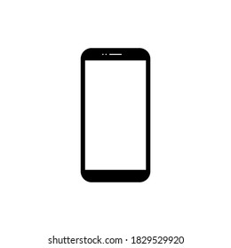 Smartphone mit weißem leerem Bildschirm einzeln auf weißem Hintergrund