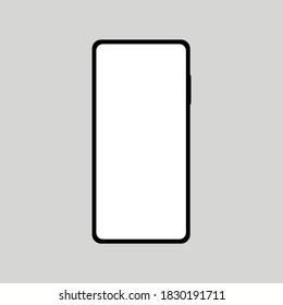 smartphone con pantalla blanca en blanco aislado en fondo gris. ilustración vectorial
