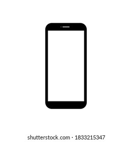 smartphone with blank white screen isolated on whit background