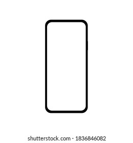 smartphone con pantalla blanca en blanco aislado en fondo blanco. ilustración vectorial