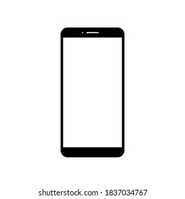 smartphone with blank white screen isolated on white background. vector illustration