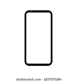 smartphone con pantalla blanca en blanco aislado en fondo blanco. ilustración vectorial