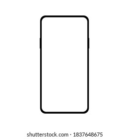 Smartphone mit weißem leerem Bildschirm einzeln auf weißem Hintergrund 