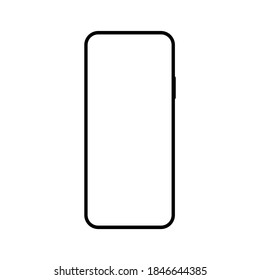 smartphone with blank white screen isolated on white background. vector illustration