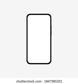 smartphone con pantalla blanca en blanco aislado en fondo gris. ilustración vectorial