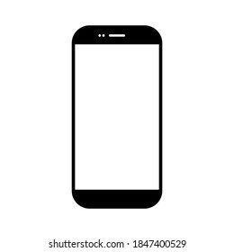 smartphone with blank white screen isolated on white background. vector illustration