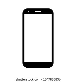 smartphone with blank white screen isolated on white background. vector illustration