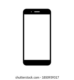 smartphone with blank white screen isolated on white background. vector illustration