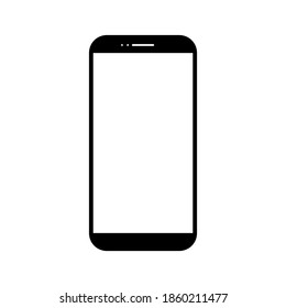 Smartphone mit weißem, weißem Bildschirm einzeln auf weißem Hintergrund. Vektorgrafik