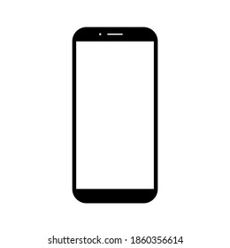 smartphone with blank white screen isolated on white background. vector illustration