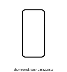 smartphone with blank white screen isolated on white background. vector illustration