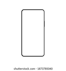 smartphone con pantalla blanca en blanco aislado en fondo blanco. ilustración vectorial