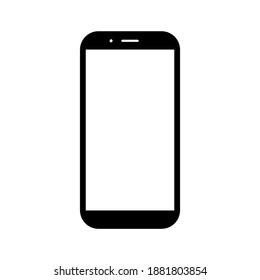 smartphone with blank white screen isolated on white background. vector illustration