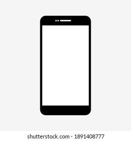 smartphone con pantalla blanca en blanco aislado en fondo gris. ilustración vectorial