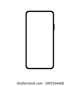 Smartphone mit weißem, weißem Bildschirm einzeln auf weißem Hintergrund. Vektorgrafik