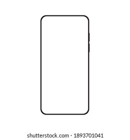 smartphone con pantalla blanca en blanco aislada en fondo blanco
