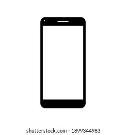 smartphone with blank white screen isolated on white background