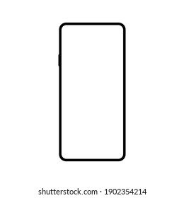 smartphone with blank white screen isolated on white background
