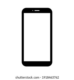 smartphone with blank white screen isolated on white background