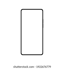 smartphone with blank white screen with blank white screen isolated on white background