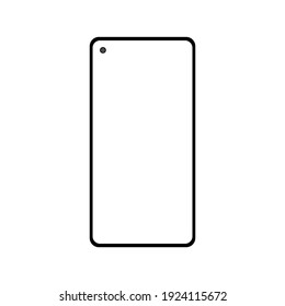 smartphone with blank white screen with blank white screen isolated on white background