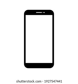 smartphone with blank white screen with blank white screen isolated on white background. vector illustration