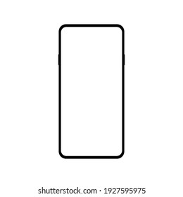 smartphone with blank white screen with blank white screen isolated on white background. vector illustration