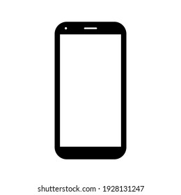 smartphone with blank white screen with blank white screen isolated on white background
