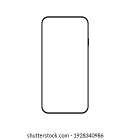 smartphone with blank white screen with blank white screen isolated on white background. vector illustration. vector illustration