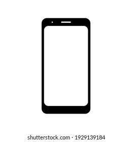 smartphone with blank white screen with blank white screen isolated on white background