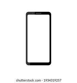 smartphone with blank white screen with blank white screen isolated on white background. vector illustration