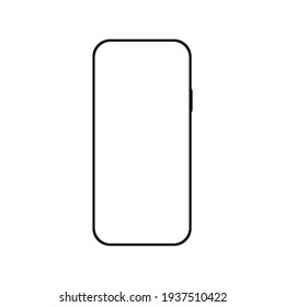 smartphone with blank white screen with blank white screen isolated on white background. vector illustration