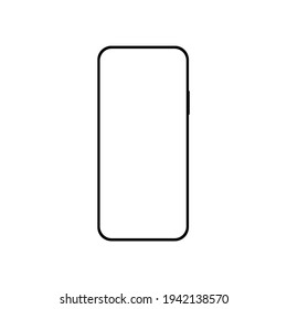 smartphone with blank white screen isolated on white background. vector illustration