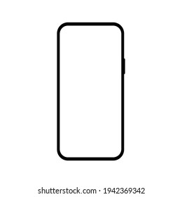 smartphone with blank white screen isolated on white background. vector illustration