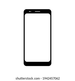 smartphone with blank white screen isolated on white background. vector illustration