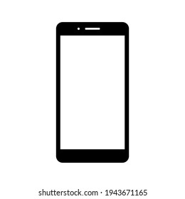 smartphone with blank white screen isolated on white background. vector illustration