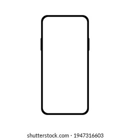 smartphone con pantalla blanca en blanco aislado en fondo blanco. ilustración vectorial