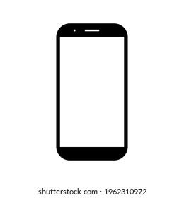 smartphone with blank white screen isolated on white background. vector illustration