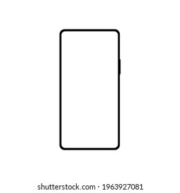 smartphone with blank white screen isolated on white background. vector illustration