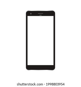 smartphone with a blank white screen with blank white screen isolated on white background. vector illustration element