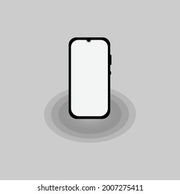 smartphone with blank white screen with blank white screen isolated on white background. vector illustration
