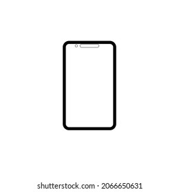 smartphone with blank white screen with blank white screen isolated on white background