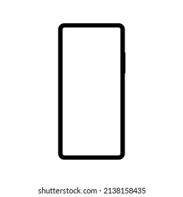 smartphone with blank white screen isolated on white background