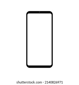 smartphone with blank white screen isolated on white background