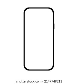 smartphone con pantalla blanca en blanco aislada en fondo blanco