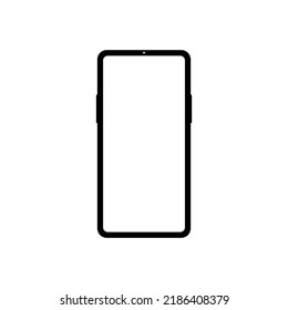 smartphone with blank white screen isolated on white background